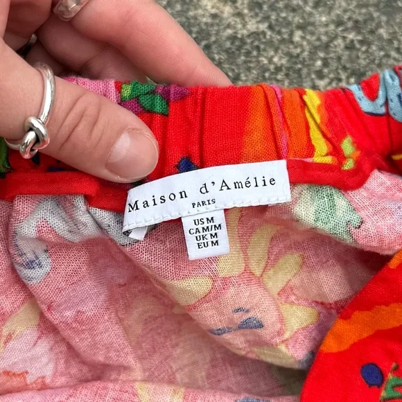 Maison d’Amelie Vibrant Abstract Print Maxi Skirt Size M